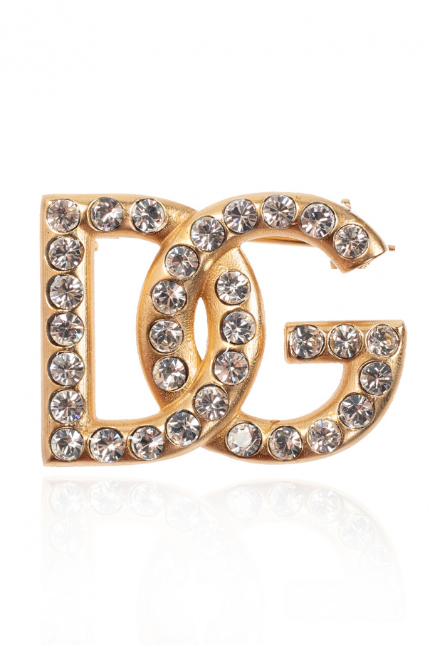 Gold Embellished logo pin Dolce & Gabbana
